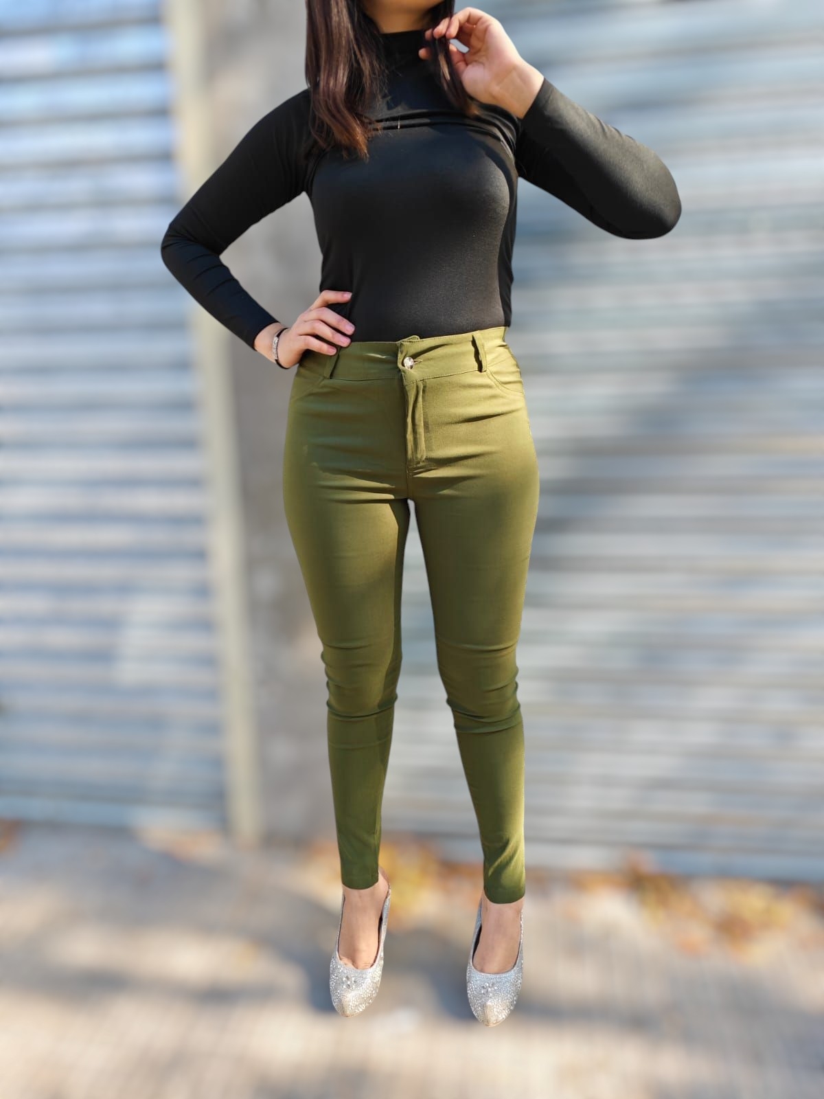 Pantalón Tipo Jean de Bengalina Elastizada - Imagen 2