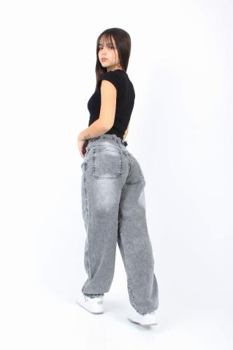 Jeans Baggy Mujer Dama Regulador Gris Claro