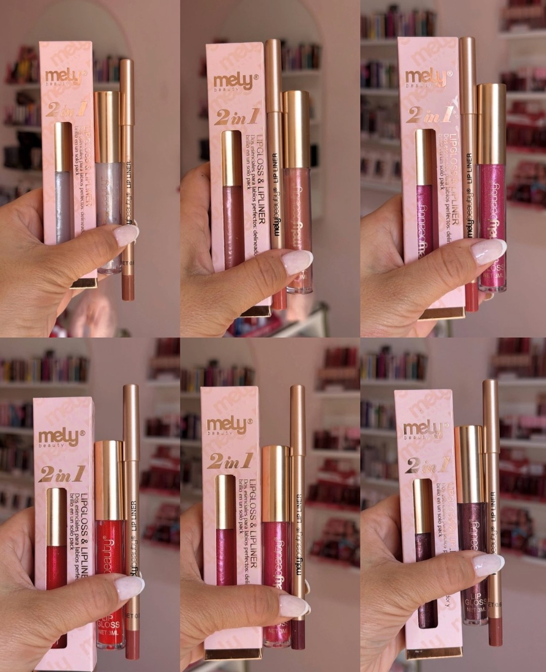 Combo Lipglos & Delineador de Labios Retractil de Mely (aprobado por Anmat) - Imagen 3