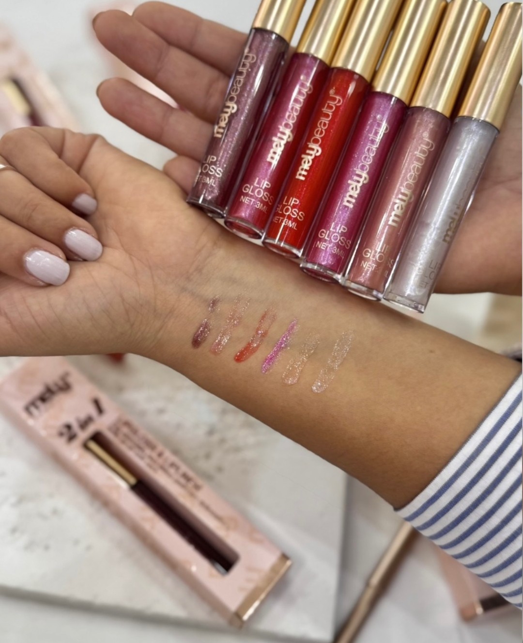 Combo Lipglos & Delineador de Labios Retractil de Mely (aprobado por Anmat) - Imagen 4
