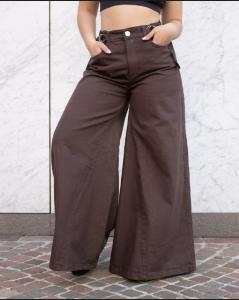 Premiun Maxi Palazzo Jean Chocolate - Miniatura 8