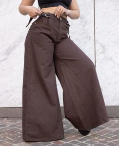 Premiun Maxi Palazzo Jean Chocolate - Miniatura 3