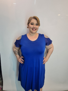 Vestido Fiesta Corto Ity con Encaje Talle Xxxl 704283 - Miniatura 1