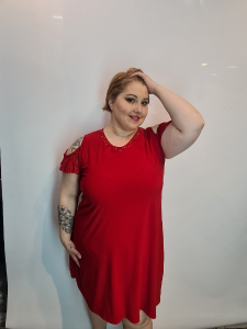 Vestido Fiesta Corto Ity con Encaje Talle Xxxl 704283 - Miniatura 2