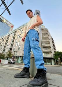 Jean Jogger Cargo Celeste Hombre