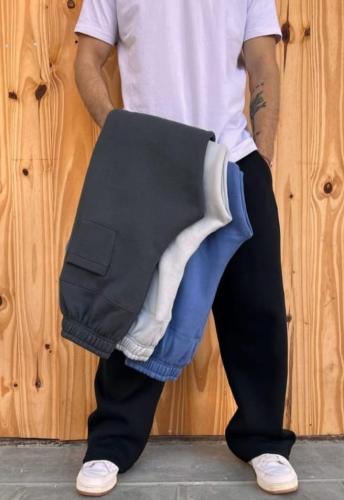 Pantalon Baggy Recto con Regulable Dos en Uno  Friza Peinada - Miniatura 4