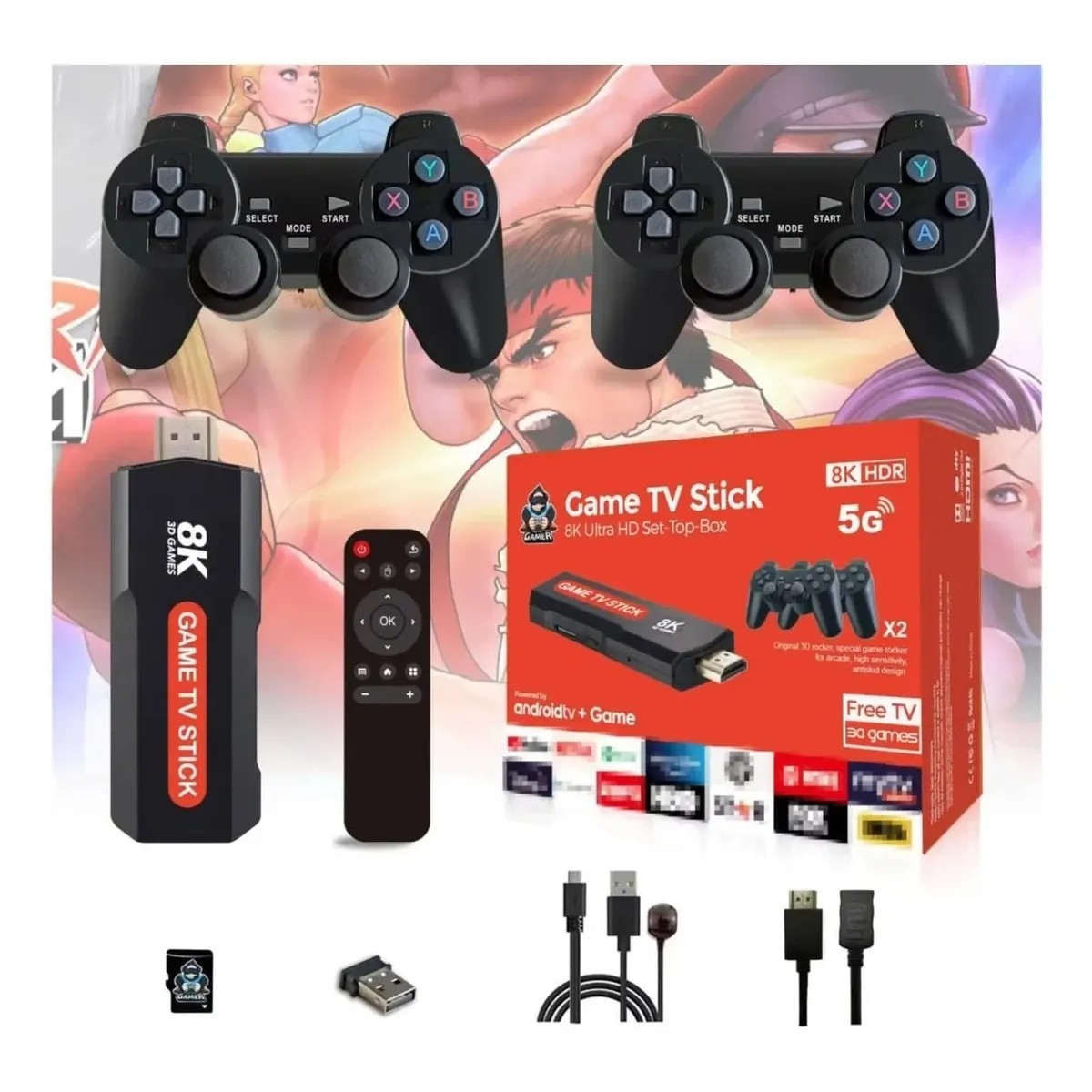 Consola Tv Stick Android Conversor a Smart 8k C/2 Joysticks - Imagen 4