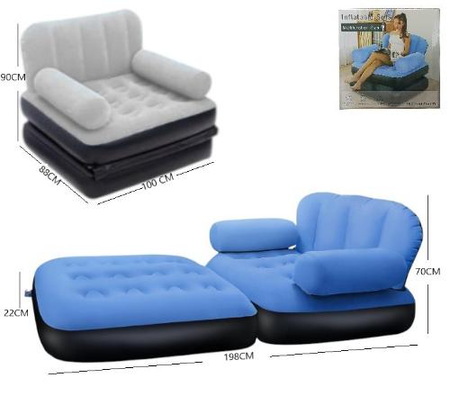 Sofa Cama Inflable Sillon Puff - Miniatura 4