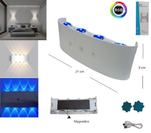 Led de Pared Bidireccional Rgb C/sensor Imantada - Miniatura 4