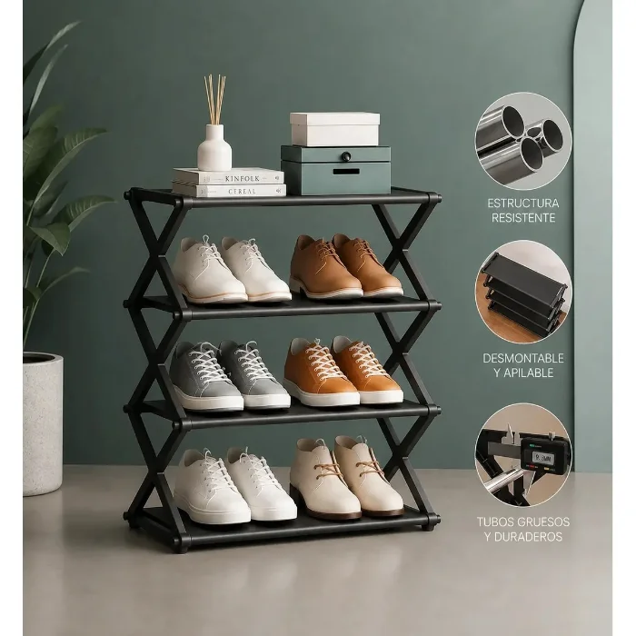 Zapatero Plegable Organizador de Zapatos en X 48×43 Cm