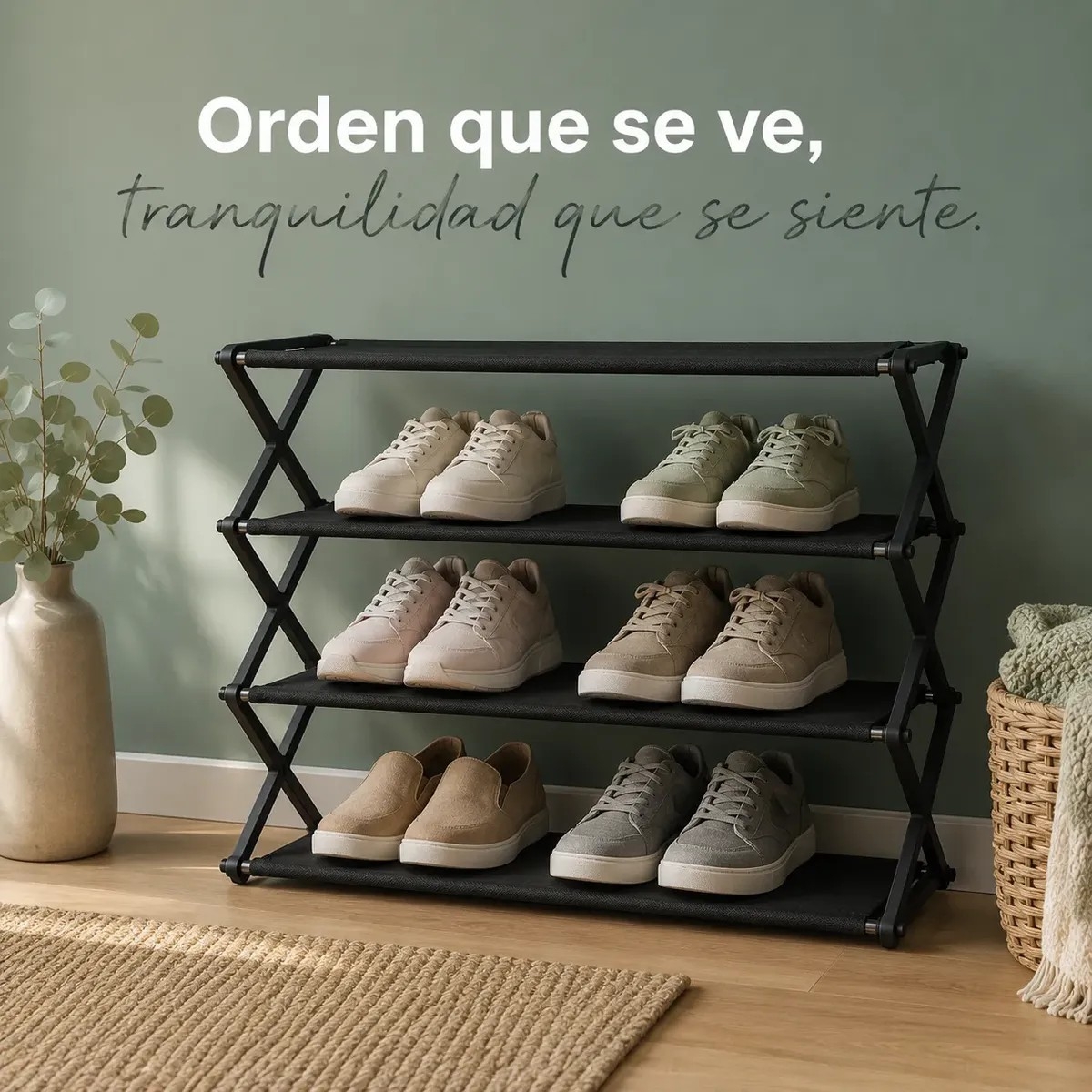 Zapatero Plegable Organizador de Zapatos en X 48×43 Cm - Imagen 3