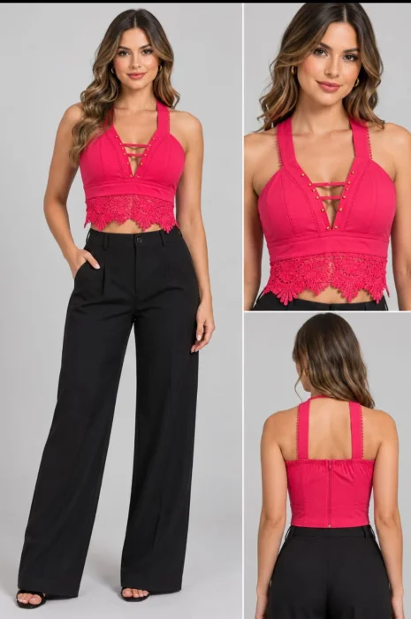 Tops de Bengalina Elastizada de Dama