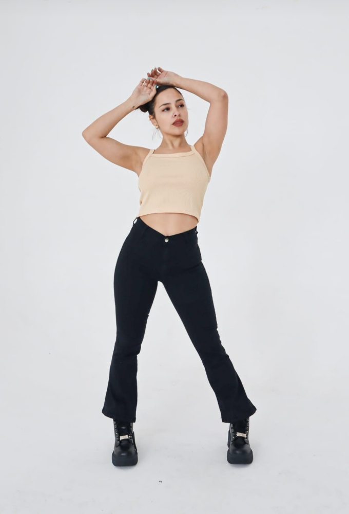 Jean Negro Oxford Mujer Elastizado - Imagen 3