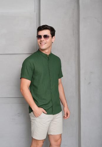 Camisa Mao Manga Corta Lino Hombre - Miniatura 6
