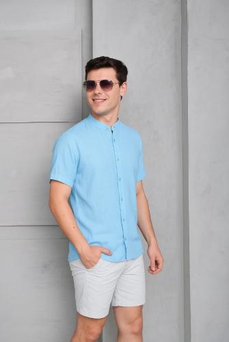 Camisa Mao Manga Corta Lino Hombre - Miniatura 7