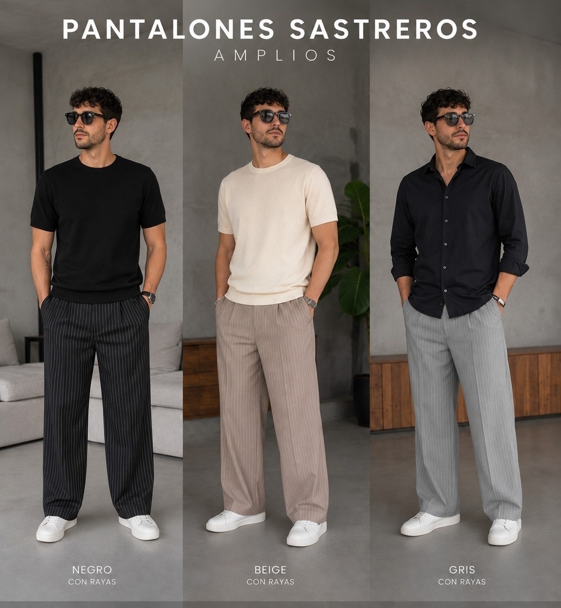 Baggy Sastrero Crep Vestir Hombre - Imagen 2