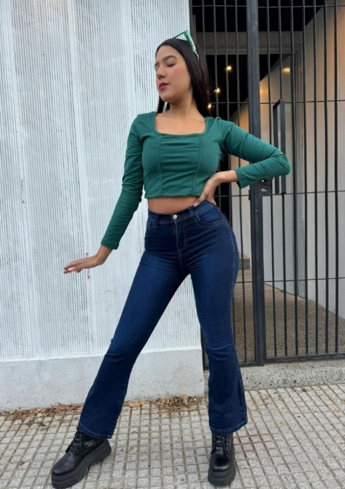 Jean Oxford " Azul " Dama Elastizado - Imagen 6