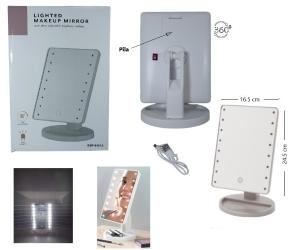 Espejo Led Luz Fria a Pila y Usb - Miniatura 2