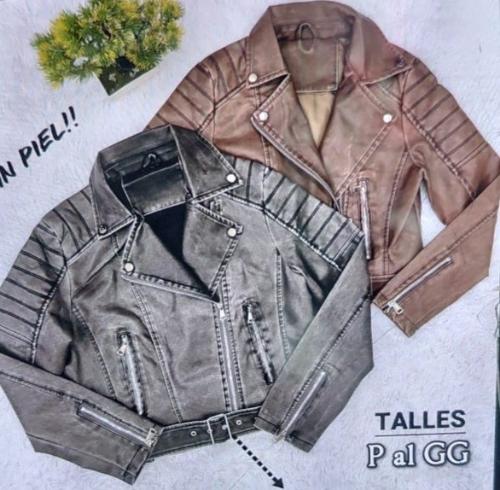 Campera Eco Cuero con Hebilla