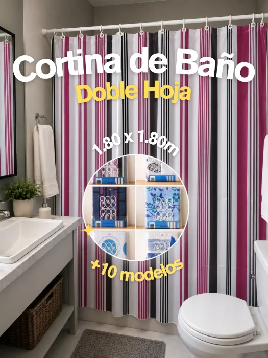 Cortinas de Baño Doble Hoja