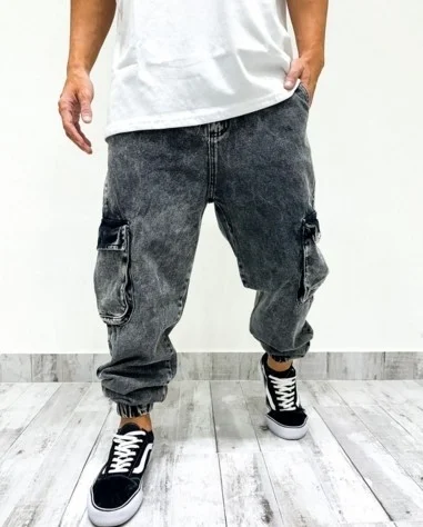 Jean Jogger Cargo Gris Hombre