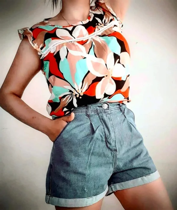 Musculosa Puntilla Estampada