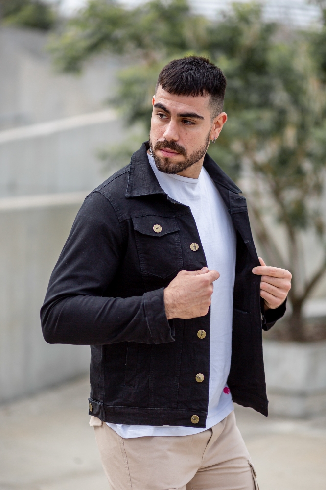 Campera Jeans Rigidode Hombre (negro) - Imagen 2