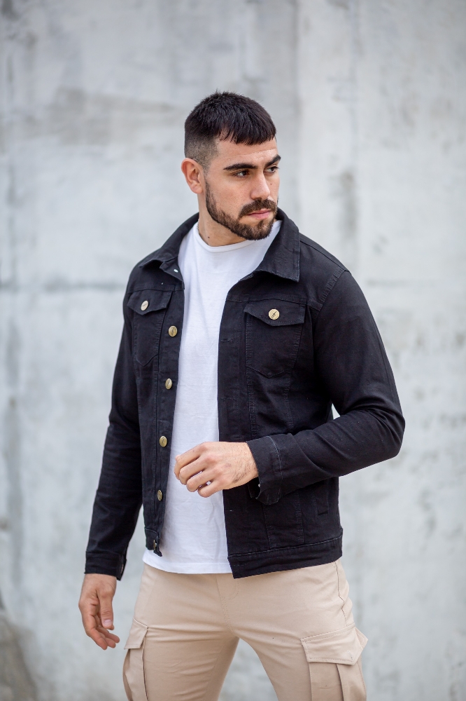 Campera Jeans Rigidode Hombre (negro) - Imagen 3