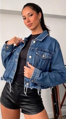 Campera de Jeans Cintura Deflecada - Miniatura 2