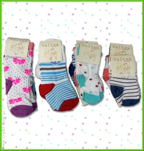 Media Valtex Estampada de Algodon T.(000-00-0-1) Pack X12