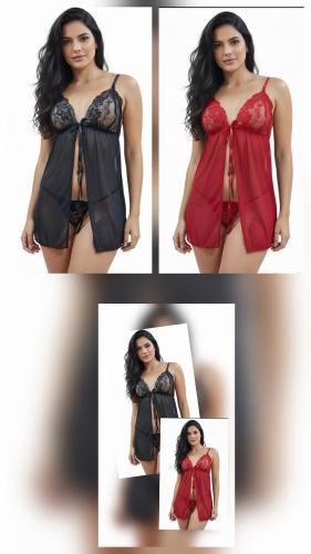 Babydoll Tul Abierto - Miniatura 3