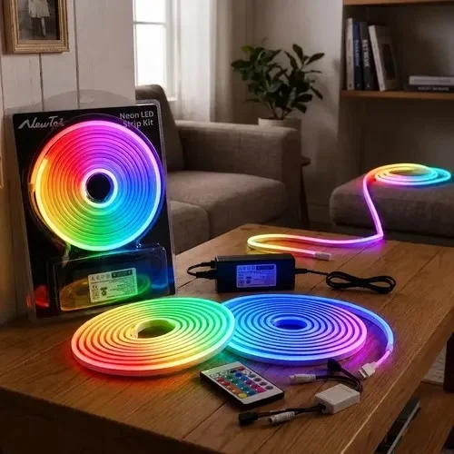 Tira Neon Rgb 5m + Fuente + Control