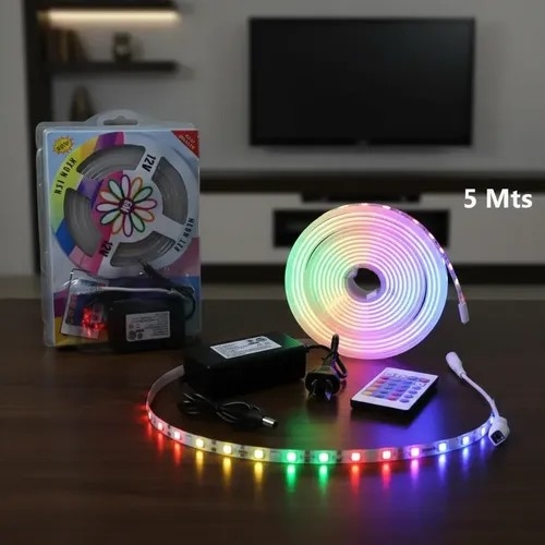 Tira Neon Rgb 5m + Fuente + Control - Imagen 3