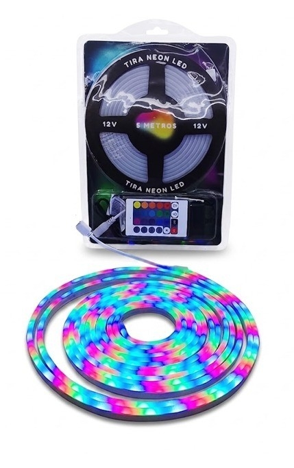 Tira Neon Rgb 5m + Fuente + Control - Imagen 5