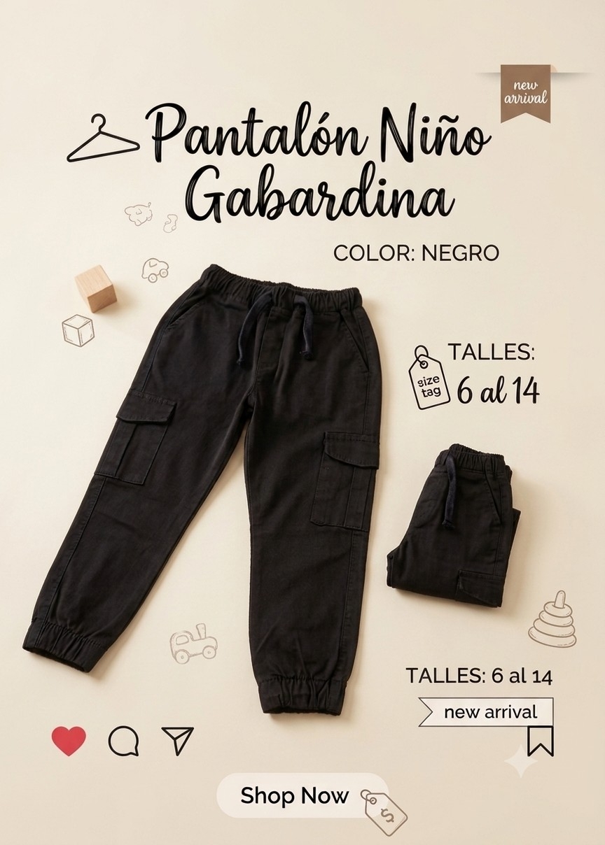Pantalon Gabardina Niño - Imagen 2