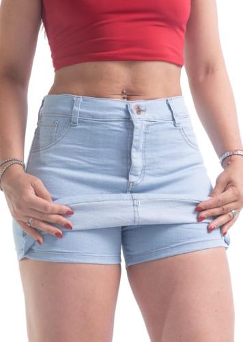 Short Pollera Jean Celeste Dama