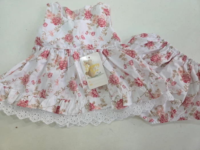 Vestido de Beba con Brodery Bianca con Bombacha