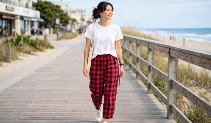 Pantalones a Cuadros de Verano Unisex para Adultos