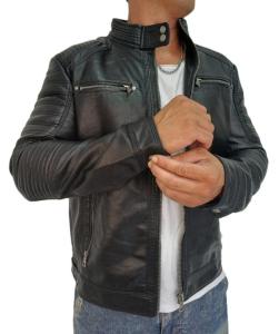Campera Cuero " Yd "hombre Cuero Negro - Miniatura 2