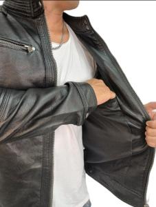 Campera Cuero " Yd "hombre Cuero Negro - Miniatura 6
