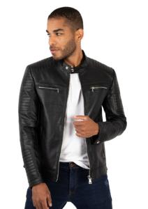 Campera Cuero " Yd "hombre Cuero Negro - Miniatura 1