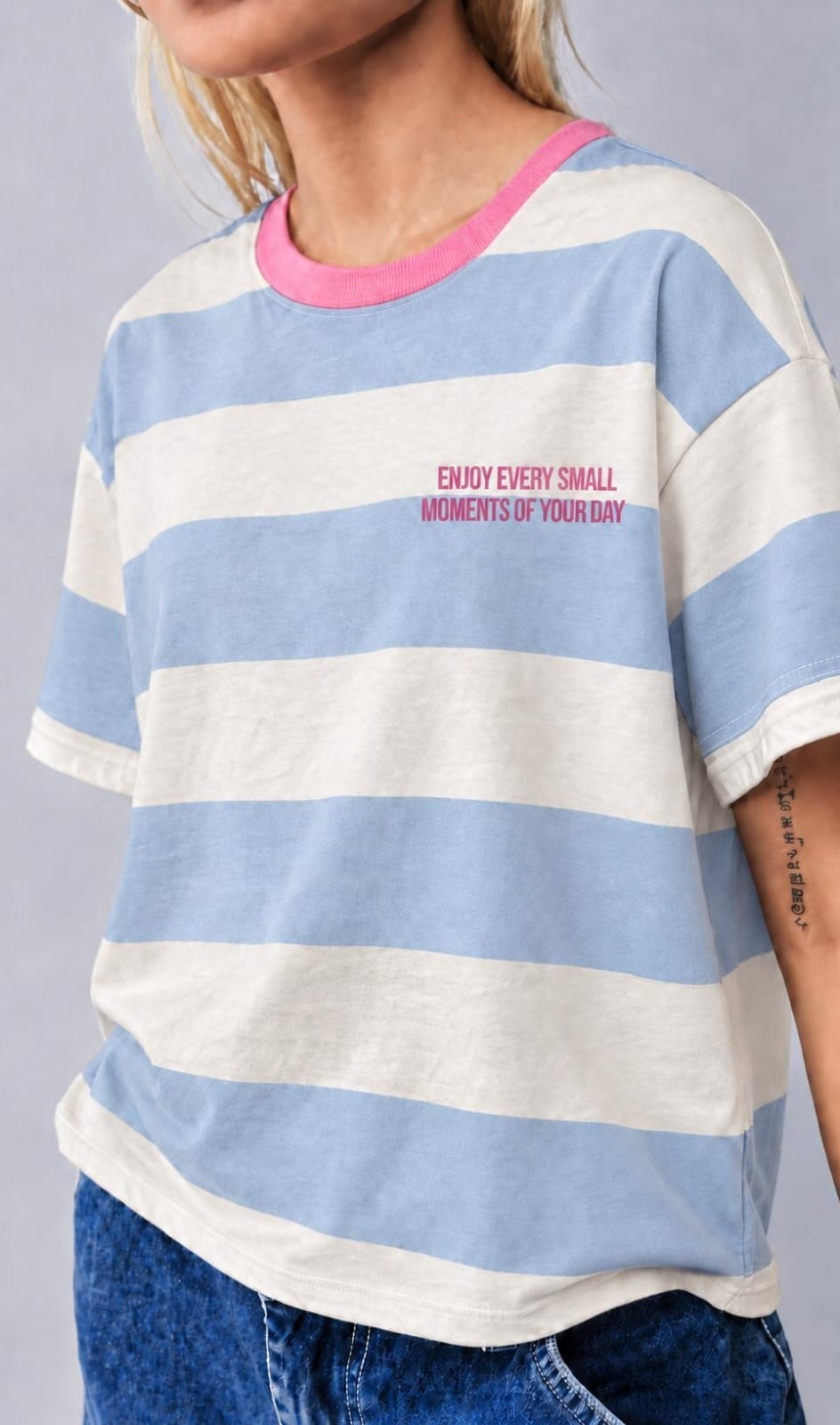 Remera Rallada Pink - Imagen 4