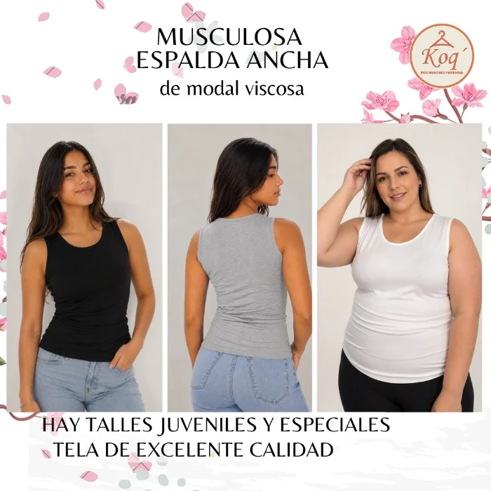Musculosa Básica  Espalda Ancha