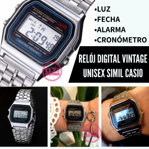 Reloj Digital Luz Alarma Unisex Vintage Simil Casio