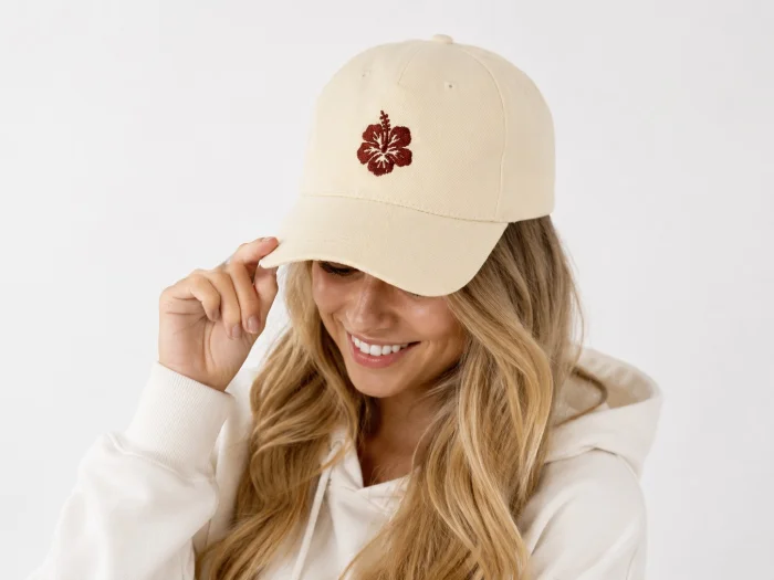 Cap de Gabardina Bordado Flor
