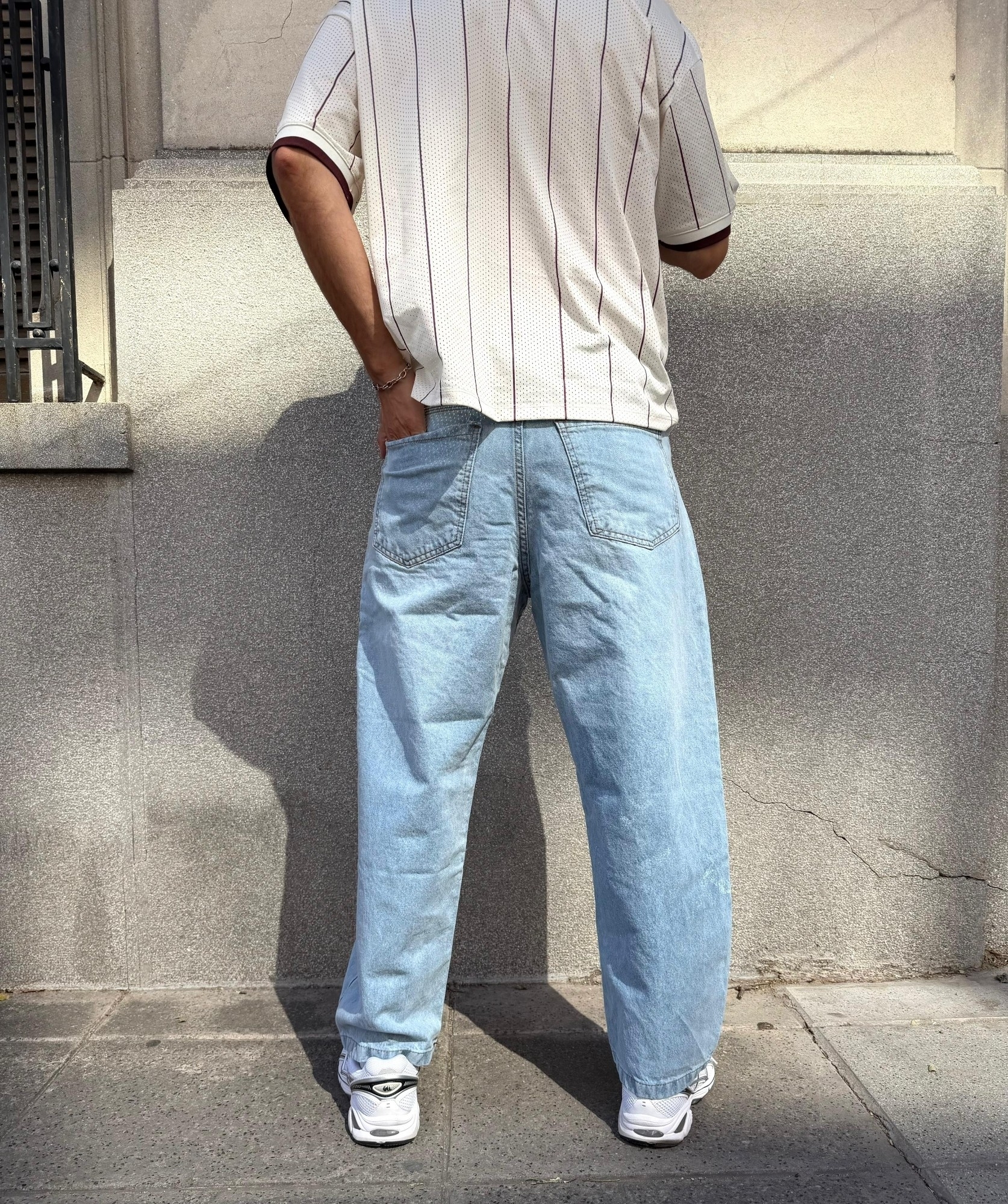 Jean Baggy Celeste Bigote Hombre - Imagen 2