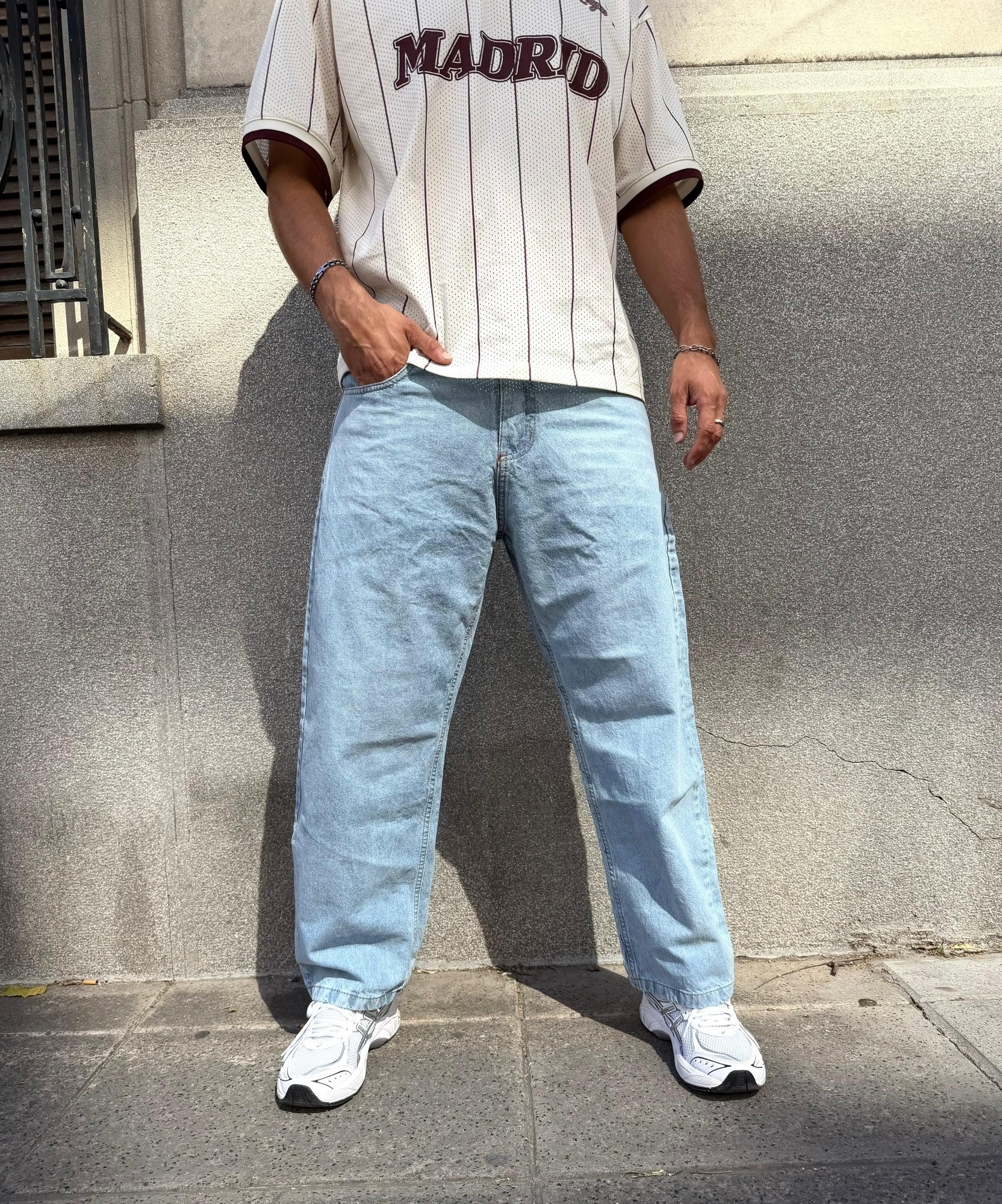 Jean Baggy Celeste Bigote Hombre - Imagen 3