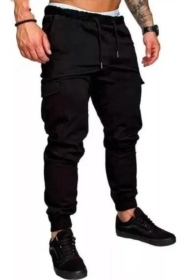 Jean Jogger Cargo  Negro Hombre
