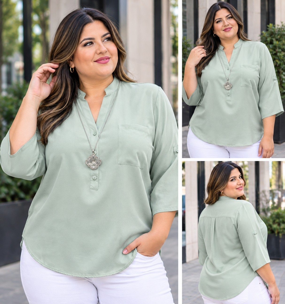 Camisolas Cuello Mangas 3/4 Lisas - Imagen 3