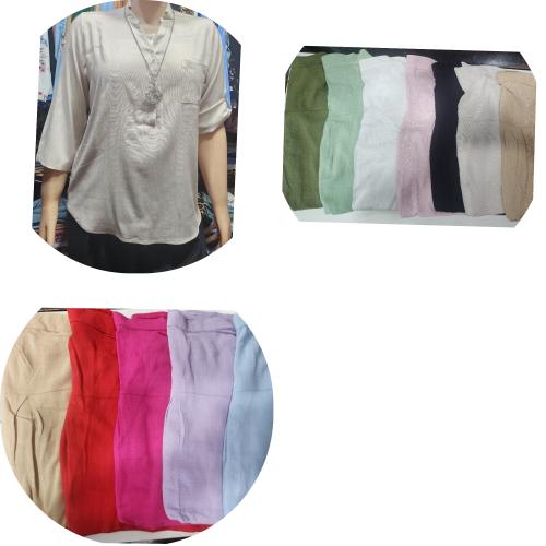 Camisolas Cuello Mao Lisas Mangas 3/4 en Lino Elastizado Excelente Calidad